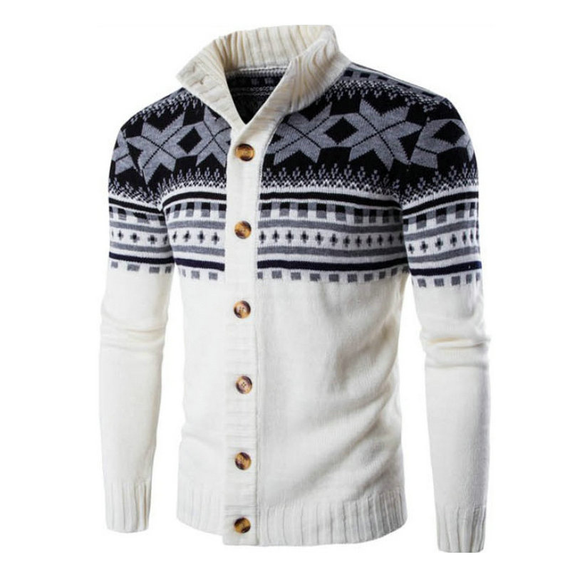 Men's Cardigan Sweater Autumn Winter Warm Fashion Printed Coat DL11001 - Image 2
