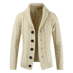 Alternative view of Elegant Men's Cardigan Buttons Sweater Warm Fashion Knit Coat DL11004