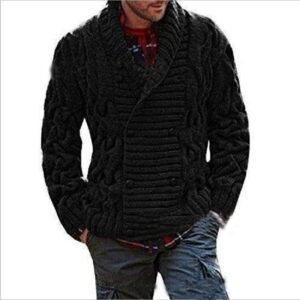 Alternative view of Men's Cardigan Sweater Autumn Winter Warm Fashion Printed Coat DL11012