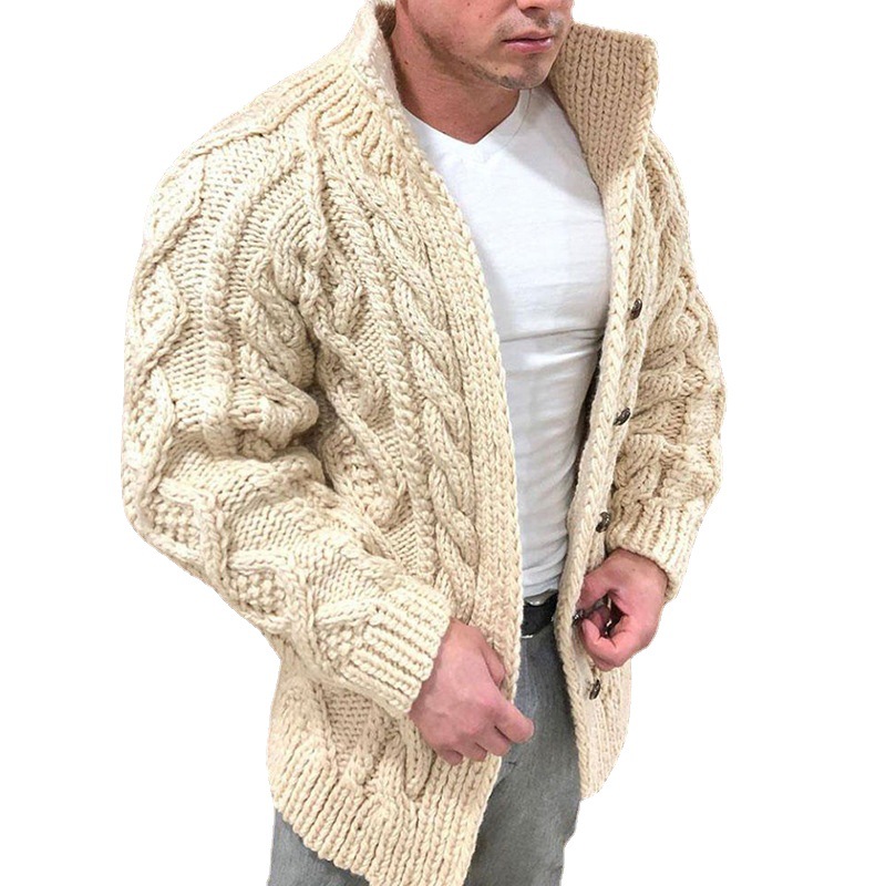 Men's Jacquard Cardigan Fashion Button Sweater Autumn Winter Coat DL11013 - Image 5