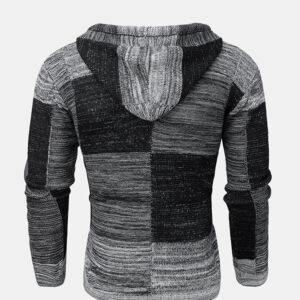 Alternative view of Men's Cardigan Autumn Warm Long Sleeves Sweater with Hat Coat DL11014