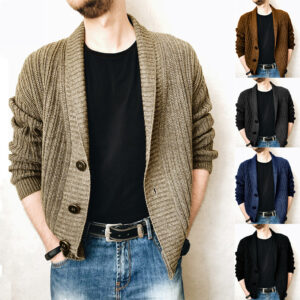 Men's Cardigan Autumn Long Sleeves V Neck Fashion Sweater L11015