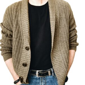 Alternative view of Men's Cardigan Autumn Long Sleeves V Neck Fashion Sweater L11015