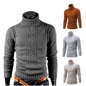 Men's Warm Sweater Long Sleeves Turtleneck Pullover DL12005
