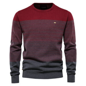 Alternative view of Cotton Sweater Men's Fashion Casual Spliced Pullover DL12009