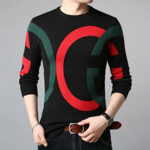 Knit Men's Sweater Thin Spring Sweater Loose Pullover DL12010