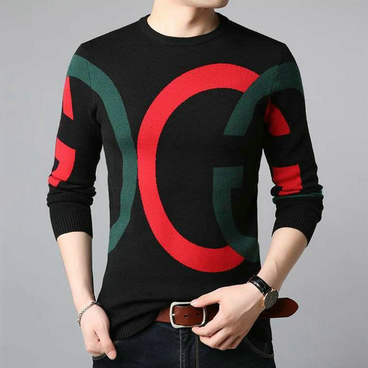 Knit Men's Sweater Thin Spring Sweater Loose Pullover DL12010