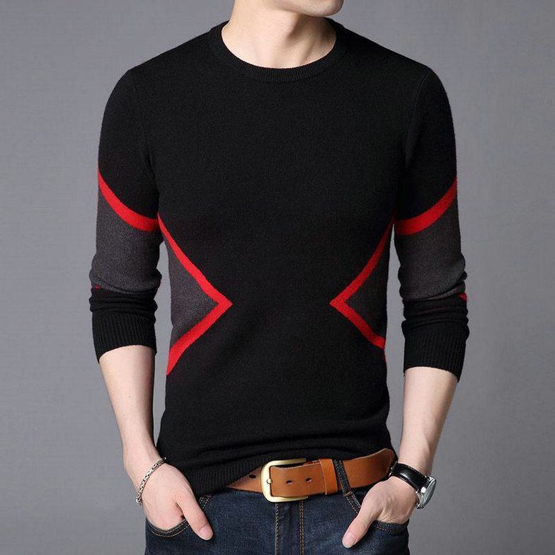 Knit Men's Sweater Thin Spring Sweater Loose Pullover DL12010 - Image 3