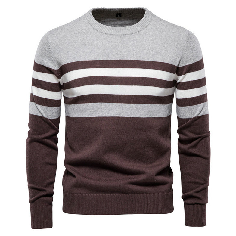Men's Pullover Cotton Fashion Striped Knit Sweater DL12011