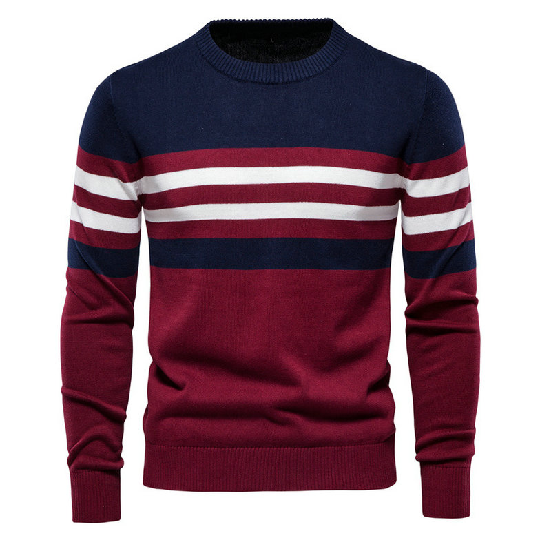 Men's Pullover Cotton Fashion Striped Knit Sweater DL12011 - Image 3