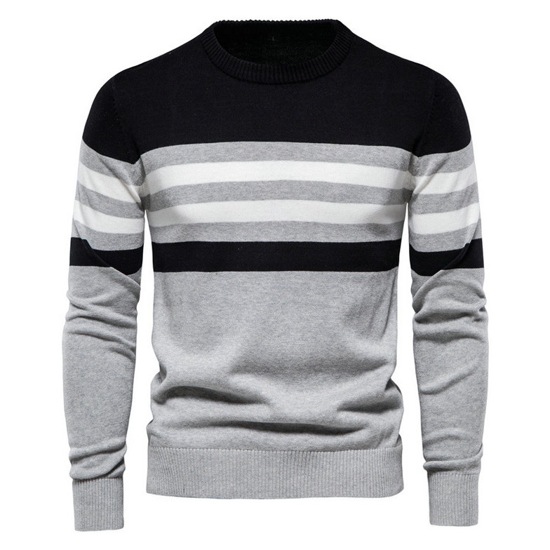 Men's Pullover Cotton Fashion Striped Knit Sweater DL12011 - Image 5