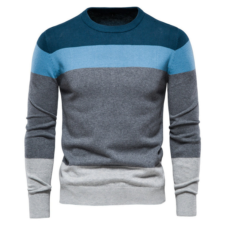 Men's Pullover Cotton Fashion Striped Knit Sweater DL12011 - Image 7