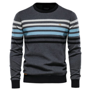 Alternative view of Fashion Men's Pullover Stripe Color Sweater DL12013