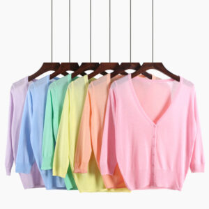 Women's Short Cardigan Loose Fit Thin Sweater DL21003