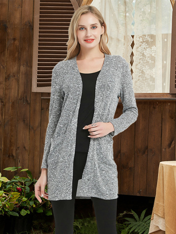 Women Long Sleeve Cardigan Knit Sweater with Pocket DL21004 - Image 7