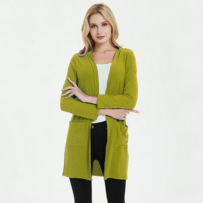 Women Long Sleeve Cardigan Knit Sweater with Pocket DL21004 - Image 9