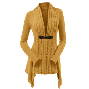 Alternative view of Casual Solid V-Neck Long Sleeve Cardigan Sweater DL21018