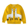 Alpaca Pattern Knit Cardigan Sweater Boys Outerwear DL31004