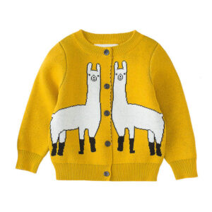 Alpaca Pattern Knit Cardigan Sweater Boys Outerwear DL31004