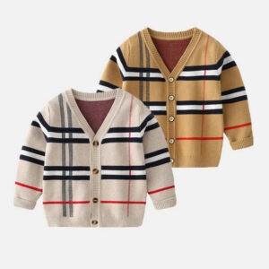 Fashion Toddler Kids Boys Warm Pullover Plaid Sweater DL31005