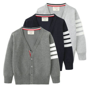 Boys Stripe Sweaters Toddler V-neck Knitwear Cardigan DL31006