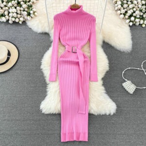 Alternative view of Turtleneck Long Sleeve Bodycon Dress Sexy Ladies Knit Sweater DL22003