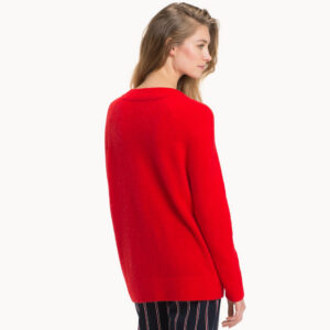 Alternative view of Fashion Women's Nice Knitted Red Casual Oversized Sweater Pullover DL23004