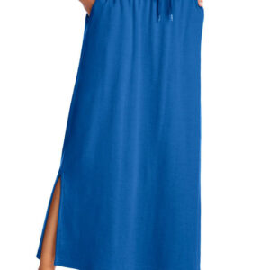 Women's Plus Size Sport Knit Side-Slit Skirt Comfy Dress DL24002