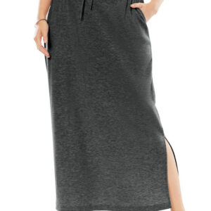 Alternative view of Women's Plus Size Sport Knit Side-Slit Skirt Comfy Dress DL24002