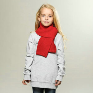 Alternative view of Red Children Kids Scarf Solid Color Elegant Soft Fabric Toddler Boys Girls Scarves DL53008