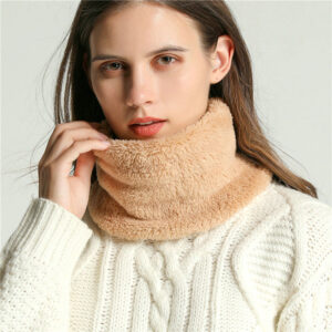 Alternative view of Solid Cashmere Plush Scarf Knitted Scarves Bufanda Thick Muffler DL53011